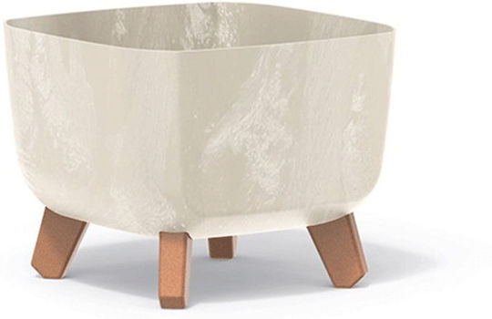 Prosperplast Gracia Pot Plastic White Cream 24x24x18cm.