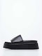 Windsor Smith Leather Women's Flat Sandals Flatforms in Black Color