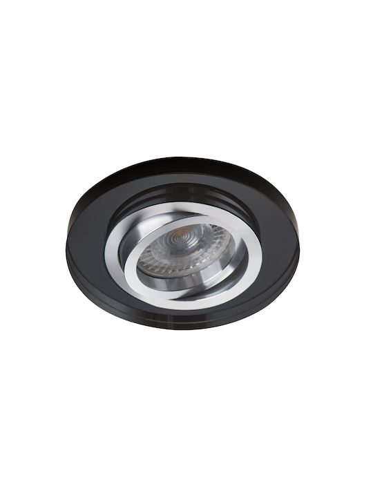 Kanlux Glass Recessed Spot with Socket GU10 Black 1pcs