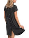 Summer Short Sleeve Maternity Dress Dark grey
