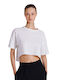 Collectiva Noir Damen Crop T-shirt White