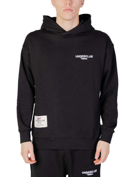 Underclub Herren Sweatshirt mit Kapuze Schwarz