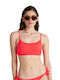 Blu4u Swimwear Bikini Top Solids Press Bust Blouse Fluo Red