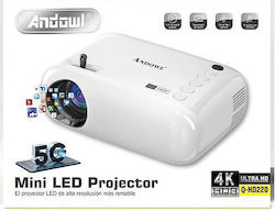Andowl Mini Projector LED Lamp White