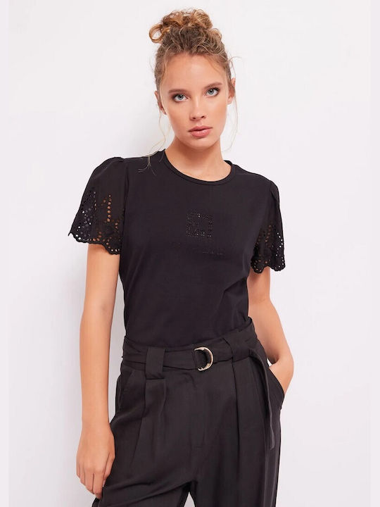 Gaudi Women's Blouse Short Sleeve Black