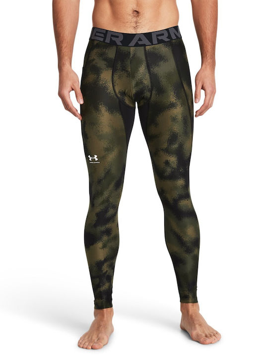 Under Armour Hg Armour Printed Ανδρικό Ισοθερμικό Παντελόνι Λευκό