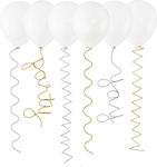 Set of 6 Balloons Latex Silver