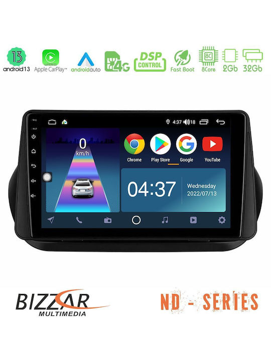 Bizzar Car-Audiosystem 2DIN (Bluetooth/USB/WiFi/GPS/Apple-Carplay/Android-Auto) mit Touchscreen 9"