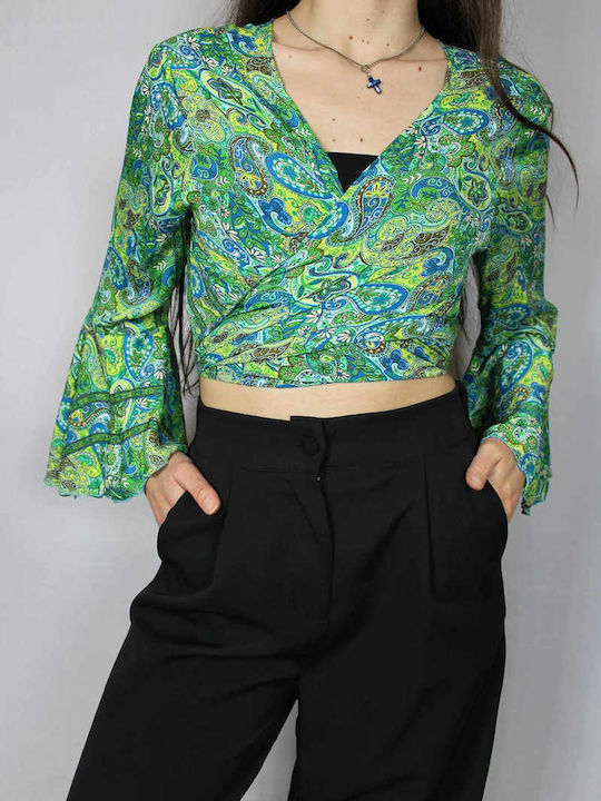 Sinell Γυναικεία Καλοκαιρινή Μπλούζα Πράσινη