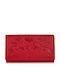 Large Leather Women's Wallet with RFID Red