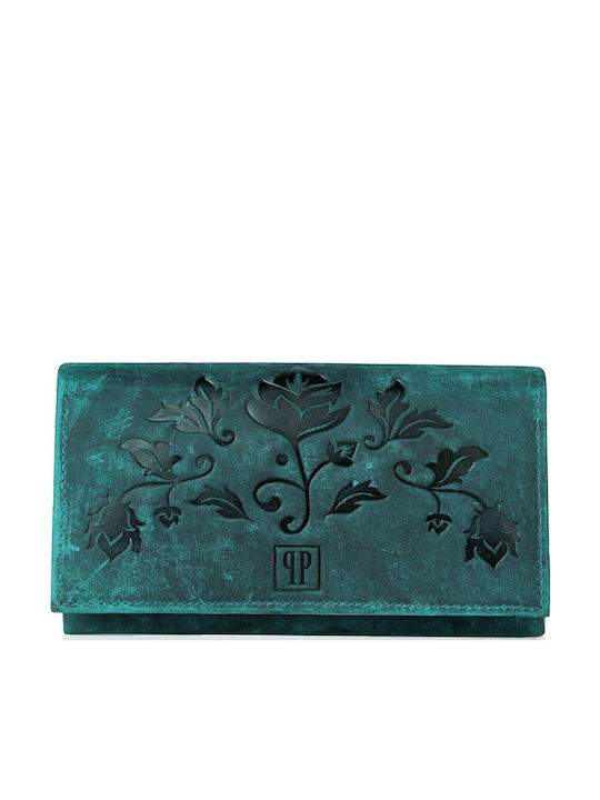 Large Leather Women's Wallet Classic with RFID Green