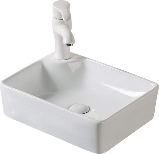 Vinci Cube Countertop Sink Porcelain 44.5x33.5x12.8cm White