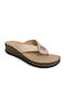 Leather Women's Flat Sandals Beige