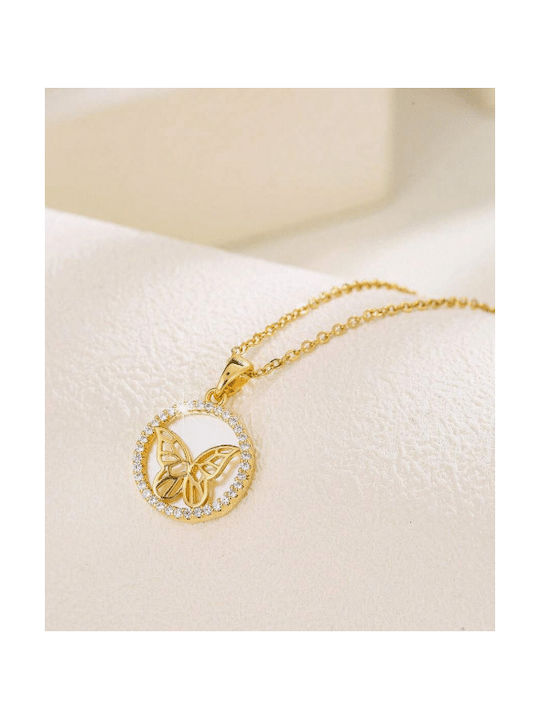 JWLS Necklace with design Butterfly Gold Plated