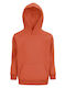 Kinder-Sweatshirt mit Kapuze und Taschen Orange