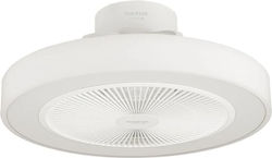 Taurus Fresko Invisible Geschlossener Typ Deckenleuchte 49cm mit Leuchte Weiß