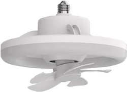 Eurolamp Ceiling Fan 26cm with Light and Remote Control White