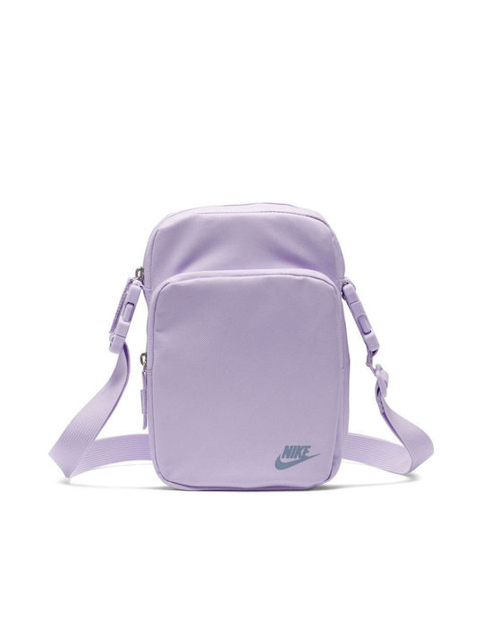 Nike Artificial Leather Sling Bag with Zipper & Adjustable Strap Purple 18x8cm