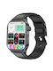 Et580 2.04 Inch Amoled Screen Sports Smart Watch Support Bluethooth Call Ecg Function Black Leather Band