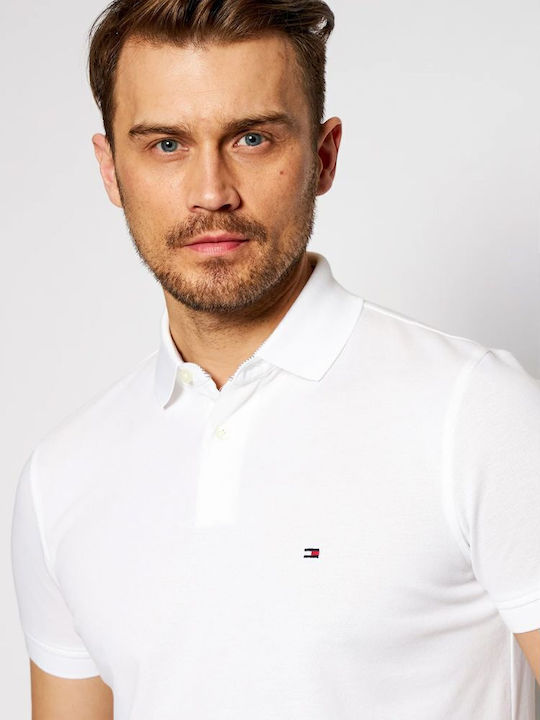 Polo T-shirt Bărbătesc cu Mânecă Scurtă White