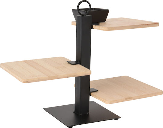 Excellent Houseware Керамично Етажерка 3 нива Триместна Черен Ш32xД15xВ27см 1бр