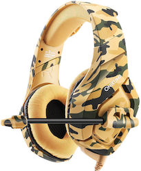 Onikuma Onikuma K1-B Camouflage Peste ureche Gaming Headset cu conexiune 3,5mm Galben