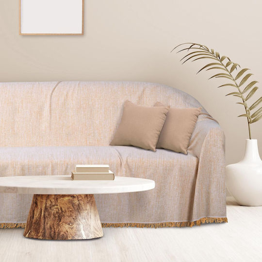 Das Home 0258 Покривка Триместен Диван 180x300см Бежова