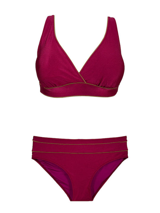 Bonito Set Bikini Triunghi Burgundy