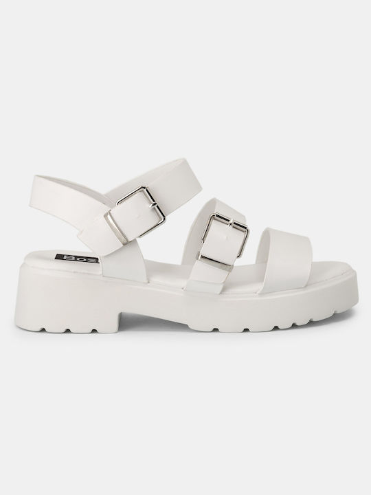 Bozikis Synthetic Leather Women's Sandals White