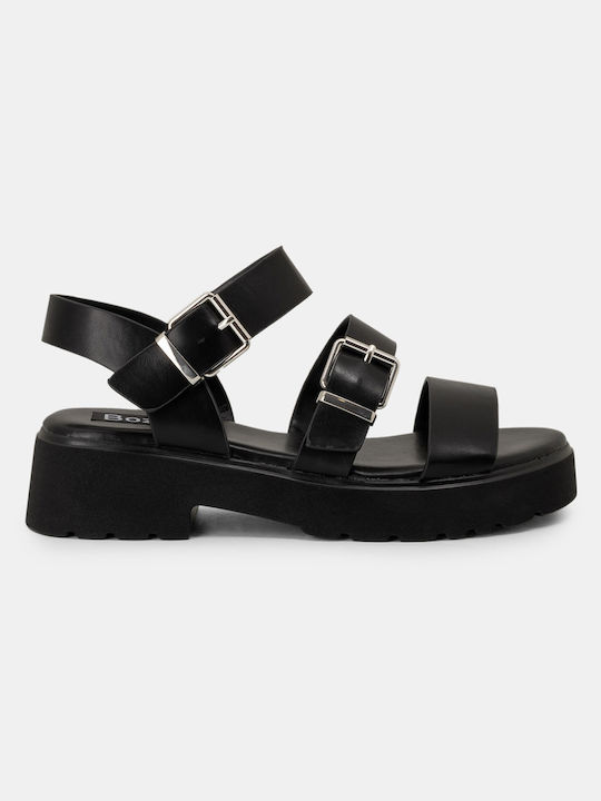 Bozikis Synthetic Leather Women's Sandals Black