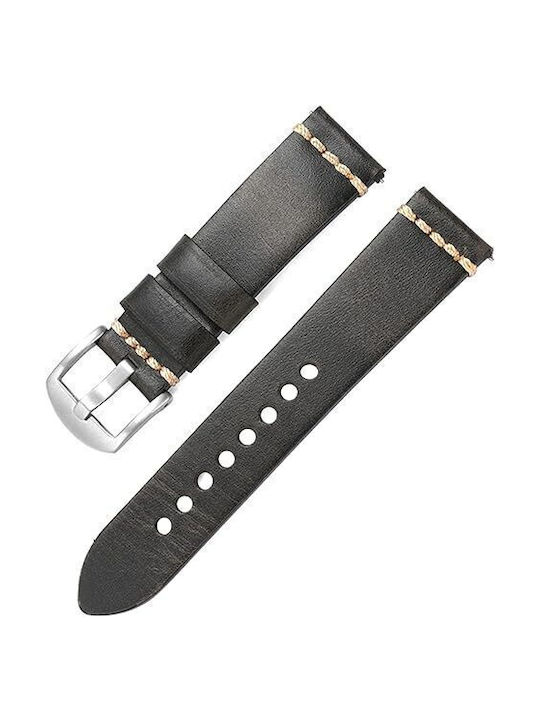 Leather Strap Black 22mm