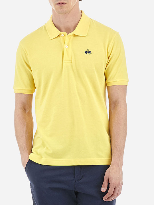 La Martina Bluza Bărbătească cu Mânecă Scurtă Polo YELLOW