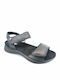 Leather Women's Flat Sandals in Black Color