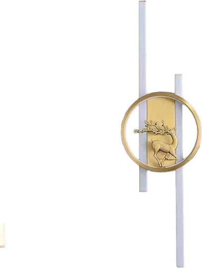 Modern Lamp Wall with Integrated LED and Warm White Light Gold 20x60x60cm