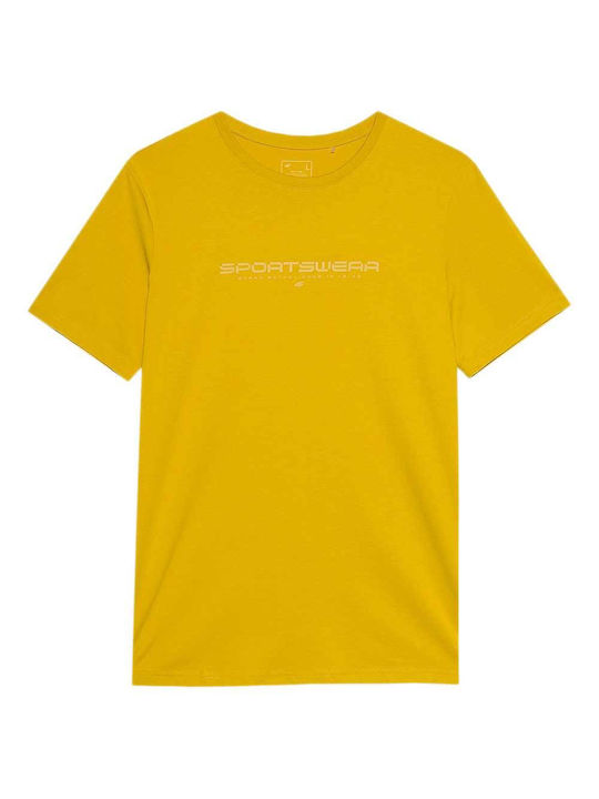 4F T-shirt Bărbătesc cu Mânecă Scurtă Galben