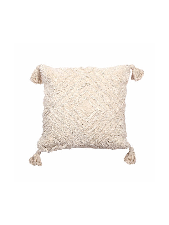 Art et Lumiere Decorative Pillow Case from 100% Cotton White 45x45cm