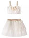 Εβίτα Kids Set with Skirt Summer 2pcs white