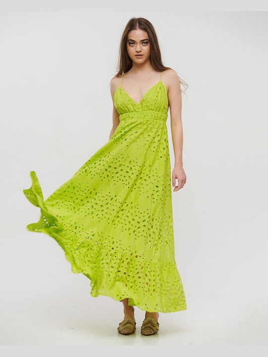 Ble Resort Collection Maxi Rochie cu Volane Verde