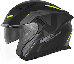 Nox N130 Jet Helmet with Sun Visor ECE 22.06 1550gr Klint Black/Yellow Matt