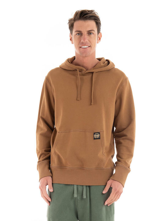 Superdry D2 Ovin Contrast Ανδρικό Φούτερ με Κουκούλα Light Brown