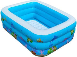 INTIME YT-666 Kinder Pool Aufblasbar 210x150x60cm Weiß/Blau