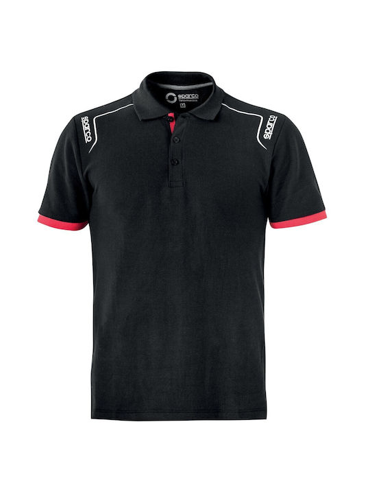 Sparco Men's Short Sleeve Blouse Polo Black