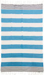 Summertiempo Beach Towel Cotton Turquoise with Fringes 180x90cm.