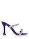 Stoff Sandalen mit Strass Lila