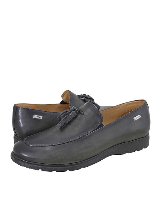 GK Uomo Δερμάτινα Ανδρικά Loafers σε Γκρι Χρώμα