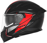 Nox N401 Black / Red Matt Motorradhelm Volles G...