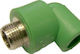 Kymasol Stecker Ecke Ppr Φ20 x 1/2 Aquapa Grün Heiß Kalt