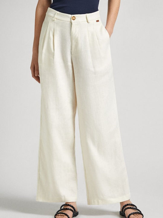 Pepe Jeans Γυναικεία Denim Παντελόνα Λευκή