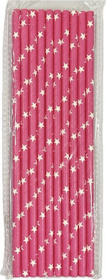 Straws Paper Straws Stars Pink