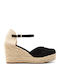 Women's Suede Platform Espadrilles Black